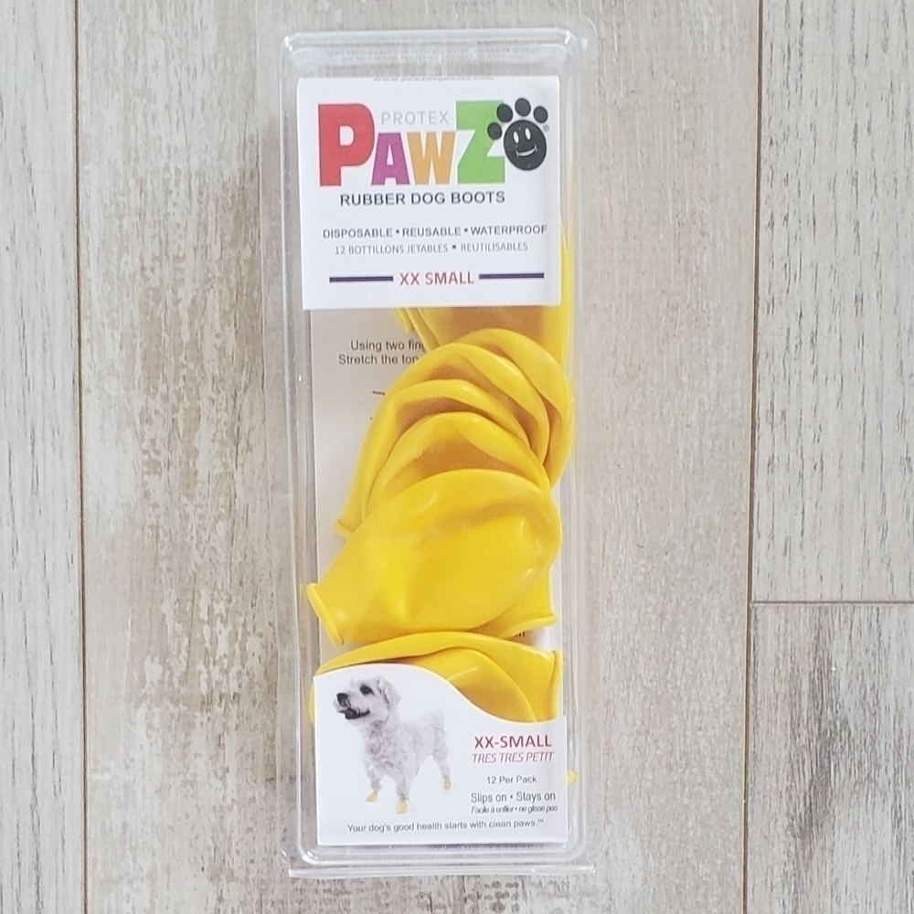 Pawz Rubber Dog Boots XXS Yellow 12PCS